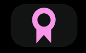 Pink rosette icon that marks a media with an original file